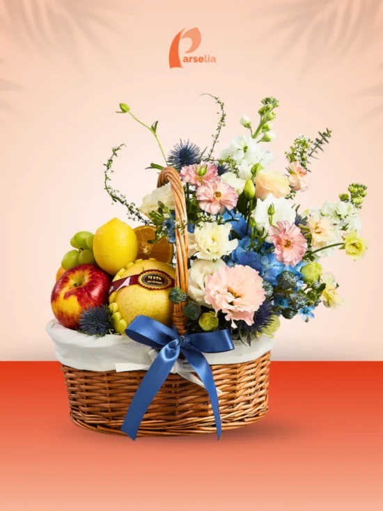 Blue Floral Rattan